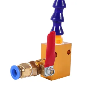 Tåge Cooling Spray-System Bidirection Rør + Ventil til 8mm Air Rør CNC Drejebænk Gravering Maskine Køling Sprøjte