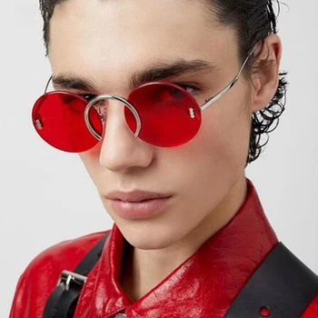 QPeClou 2020 Mode Metal Punk Runde Solbriller Kvinder Brand Designer Vintage Uindfattede Farverige Solbriller Mænd Cool Vise Nuancer