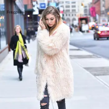 Mode Furry Faux Fur Frakke Kvinder Bløde Varm Langærmet Kvindelige Overtøj Efterår Og Vinter Frakke Jakke Hår Krave Overfrakke