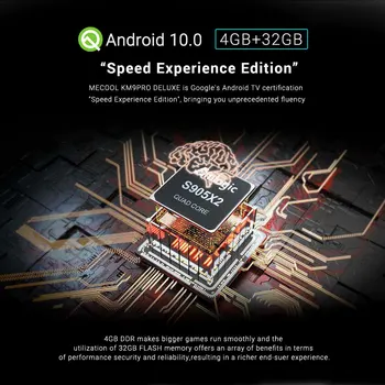 MECOOL KM9 Pro Android 9.0 Amlogic S905X2 TV-BOKSEN stemmestyring 4K-Streaming 4 GB DDR4 32GB Media Player HD-2,4 G/5G Smart TV BOKS