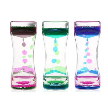 3pcs Dobbelt Farver Olie Timeglas Flydende Bevægelse Boble Timer med Smukke Talje Bruser Indretning Fødselsdag Gave Børn