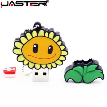 JASTER tegnefilm solsikke USB-flash-drev plante-og zombie-stil, 4GB, 8GB, 16GB, 32GB, 64GB søde legetøj solskin