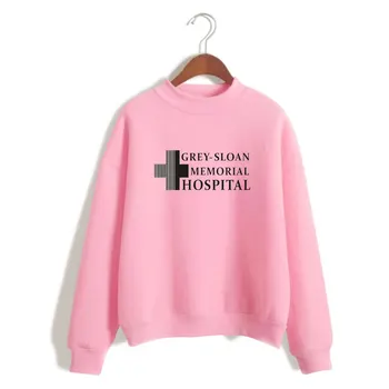 Grå Sloan Memorial Hospital Hoodie Meredith Grey Derek Shepherd 'Grey' s Hættetrøje Grey ' s Anatomy Rullekrave Hættetrøjer Sweatshirt