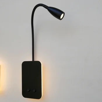 Topoch vægmonteret Sconces Integreret Fleksibel Reading Light Fokusere med Baggrundslys Dual Skifter On/Off for Soveværelse Foyer Undersøgelse