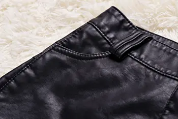 2019 efteråret og vinteren Damer PU læder shorts koreanske casual læder slanke støvler hot shorts DK291