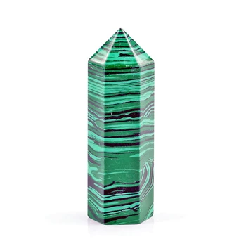 75mm Opalite Crystal Tiger-Hud Grøn Stribet Malakit Sekskantet Prisme Sten, Mineraler Healing Cherry Tiger Kvarts Ædelsten