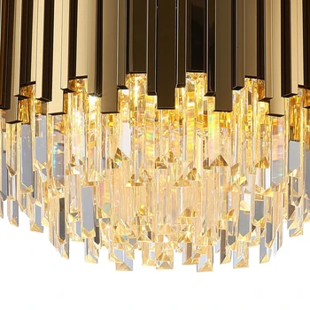 Moderne krystal lysekrone til stue guld rustfrit stål cristal lampe soveværelse, spisestue indretning hængende kampprogram