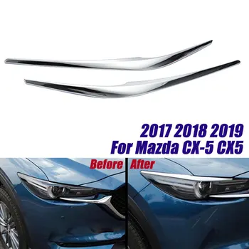 Bil Foran Lygten Øjenbryn For Mazda CX-5 CX5 2017 2018 2019 Hoved Lampe Auto Trim Udvendigt Tilbehør Øjenlåg Dække Trim