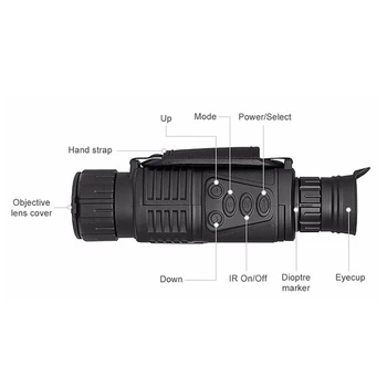 5X40 Digital Infrarød Night Vision Goggle muligheder For Jagt Teleskop Lang Række Med Kamera Skyde Billede Optagelse af Video(Us-Stik