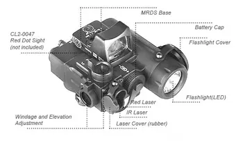 DBAL-D2 dual beam Led lys lommelygte med Rød Laser IR-laser sigte af LED-lyset i Klasse 1 til jagt riffel GZ150088