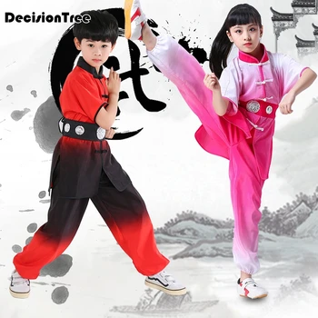 2021 kinesiske kung fu tøj til drenge, piger traditionelle wushu uniform martial arts sætter børn børn sceneoptræden, kostumer