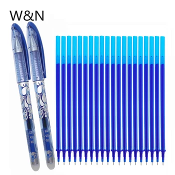 20+2stk/masse 0,5 mm Sletbare Kuglepen Refill Sæt Blå/Sort Blæk Magic Gel Pen til Skolens Kontor for at Skrive Forsyninger Af Kawaii Papirvarer