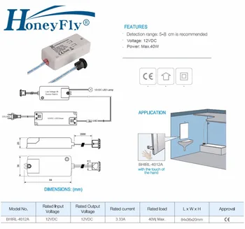 HoneyFly NYE LED 12V DC IR-Sensor Switch 40W Infrarødt Lys Skifte Til LED Lamper LED Strips Motion Sensor Hånd Bølge 5-8CM CE