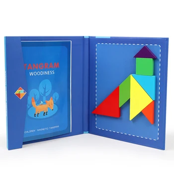 Magnetic 3D Puslespil af Tangram Spillet Montessori Læring Pædagogiske tegnebrættet Spil Toy Gave til Børn, Børne Hjernen Pirring