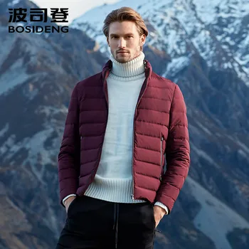 BOSIDENG mænd ned jakke stå krave kolde vinter kort jakke nye casual overtøj B80131015