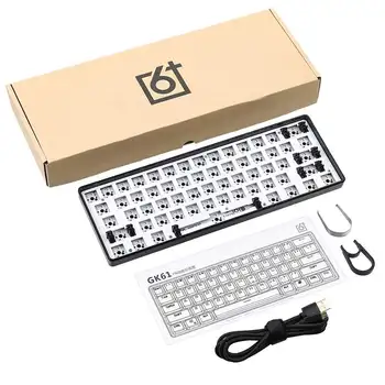 GK61X Hot Swappable 60% RGB Switch Mekanisk Tastatur Tilpasset Kit fast Bluetooth Dual-Mode PCB Monteringsplade Tilfældet For PC