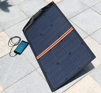 Xinpuguang Solar Panel Celle Oplader 40W 18V 20W*2 Sammenklappelige Bærbare Oplader 5V USB Udgang til Smartphone, Pad Tablets Vandtæt