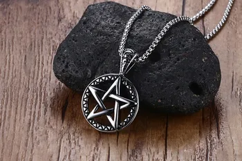 ZORCVENS 2020 Vintage Smykker Pentagram Pentacle Hedenske Wicca Heksen Gotiske Tin Halskæde til Mænd, Kvinde