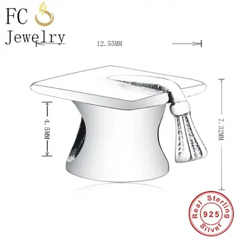 FC Smykker Passer Originale Mærke Charms Armbånd af 925 Sterling Sølv Doctorial Hat Perler For at Gøre Berloque Studerende Gave 2018