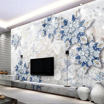 Beibehang wall paper Brugerdefinerede foto tapet store freskomalerier smuk Europæiske domstol stil blomster TV baggrund,papel de parede