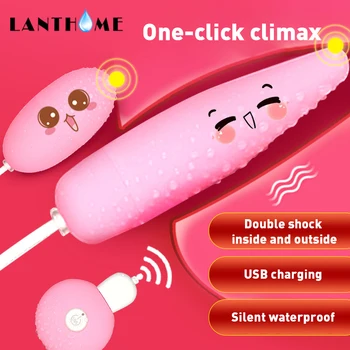 USB-Opladning, 20 Tilstande Bullet Vibrator Klitoris Stimulator Dobbelt Æg Vibratorer Sex Legetøj til Kvinder G-spot Vaginal Anal Massageapparat