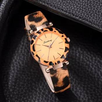 Mode Ure Til Kvinder, Montre Femme Leopard Print Læder Analog Quartz Ur Damer Armbåndsur Reloj Mujer Zegarek Damski