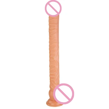 LUUK Super Lang 40cm Dildo sugekop Bløde Pik Uregelmæssige Stribe stimulere Massage Vaginal Onani Kvinde Realistisk Penis
