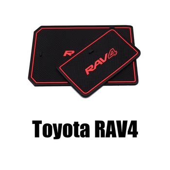For 2013 2016 2017 2018 Toyota RAV4 40 XA40 Bil Groove Gate Slot Armlæn Opbevaring Gummi, Non-slip Mat Cup