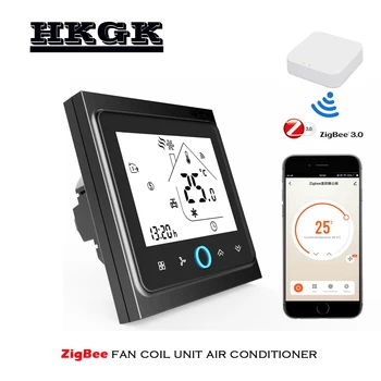 ZigBee Smart Programmerbar Termostat 2P 4P fan coil Temperatur Controller Kompatibel med Tuya APP Remote Alexa Google Kontrol