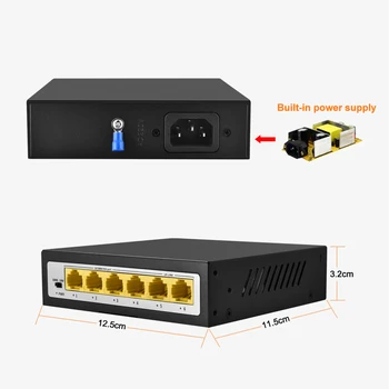 Gadinan 4CH 8CH 48V Netværk POE Ethernet-Switch med 8 Porte IEEE 802.3 af/ved for IP kamera/Wireless AP/CCTV kamera system
