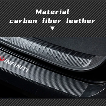4STK Bil styling Døren Carbon Fiber Vindueskarm Scuff Plate Indretning Klistermærke Til Infiniti FX35 Q50 Q30 ESQ QX50 QX60 QX70 EX JX35 G35 G37