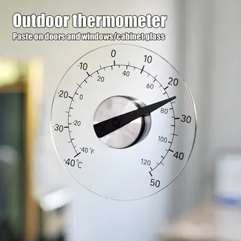 Vinduet Temperatur Måleren Cirkulære Gennemsigtig Offentlig Vindue Termometer Temperatur Vejrstation Med Udendørs Temperatur Måler