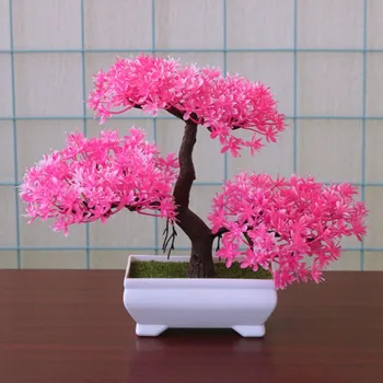 Falske Kunstige Planter Bonsai Potteplante Mini Simulering Fyrretræ Home Decor