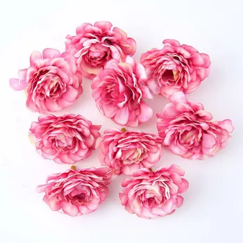10 stk 5 cm Silke Blomst Hoved Kunstig Blomst Falske Blomster til Bryllup Tabel Scatter Part Flora Brude Hjem DIY Indretning