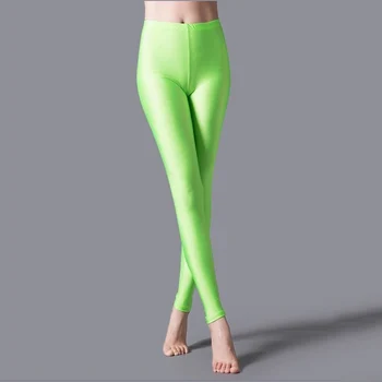 Kvinder Shiny Bukser, Leggings Hot Salg Leggings Farve Fluorescerende Spandex Elasticitet Casual Bukser, Skinnende Legging
