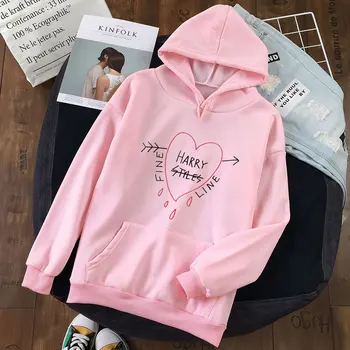 Unisex Harry Styles Merch Hættetrøjer Kvinder Harajuku Oversized Sweatshirt Pullover Pink Toppe Streetwear Tøj Ene Retning Merch
