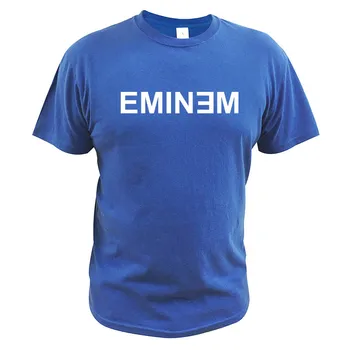 Eminem T-Shirt Rapper T-Shirt Enkelt Recovery Brev, E-Design Short Sleeve Tee Bomuld Basic Toppe