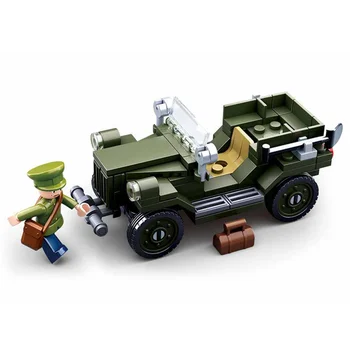NYE SLUBAN Dreng Montering Verdenskrig GAZ-67 Jeep byggesten Model Sætter Mursten Klassiker For Børn Legetøj Kids Gave