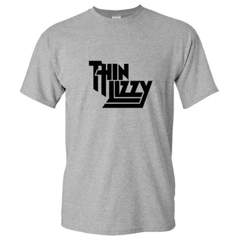 Forår Sommer Trendy Thin Lizzy Trykt ensfarvet T-shirt Mænd/Kvinder Mode Bomuld Streetwear Hip Hop t-shirt Unisex Tees Toppe