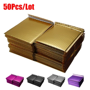 50 STK/Masse Forskellige Specifikationer, Guld Plating Papir Boble Kuverter, Poser Afsendere Polstret Forsendelse Kuvert Boble Mail Taske