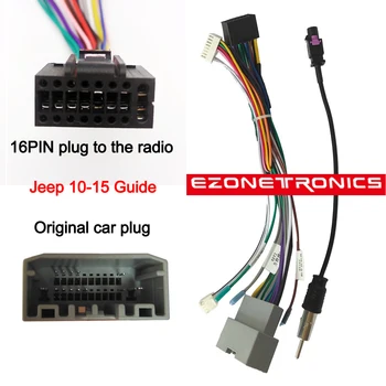 1-2Din Bil DVD-Kabel Plug Canbus boksen Montering Adapter Dash Kits Til Jeep 10-15 Guide Line Pack-RZC Radio Antenne RZC Radio-afspiller