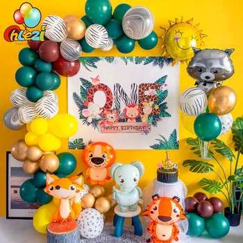 103pcs Dyr Balloner Guirlande-Arch Kit Latex Ballon Jungle Tema Part Forsyninger Børn Dreng, fødselsdagsfest, Baby Shower Dekorationer