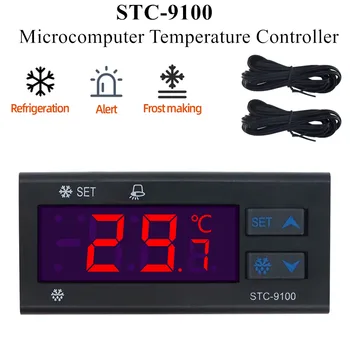 STC-9100 Mikrocomputer Temperatur Controller Kold Opbevaring Fryser Temperatur Controller Køling, Frost Alarm Sensor 40%off