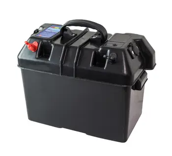 Batteri Box 335 x185x225mm, med terminaler og cigarettænder c11537