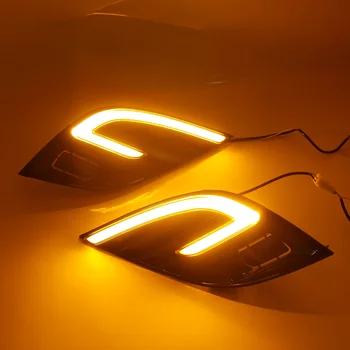 Qirun led kørelys kørelys til Toyota camry 2018 med bevægelige gule blinklys
