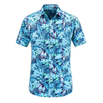Mænd Casual Hawaii-Skjorte kortærmet Blomst Shirt Mænd Regular Fit Sommer Bomuld Herre Skjorter Plus S-3XL 2020