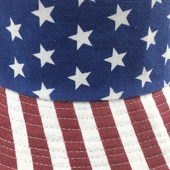 2020 Ny Unisex Fashion Sommer Reversible Amerikanske flag amerikas forenede stater Træ Trykt Fisker Caps Spand Hatte Gorro Pescador Mænd Kvinder