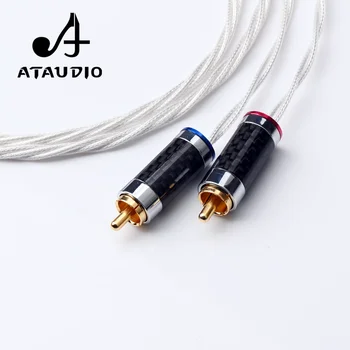 ATAUDIO Sølv HIFI-2,5 mm til 2 RCA-lydkabel For Astell&Kern AK100II,AK120II,AK240, AK380,AK320,DP-X1