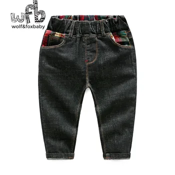 Detail 2-8 år, bukser, ensfarvet bomuld jeans bukser dreng forår efterår efterår