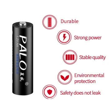 PALO Oprindelige 10stk høj kvalitet Ni-MH 3000mAh AA Genopladelige Batterier 1,2 V 2A AA Genopladeligt batteri til kamera toy